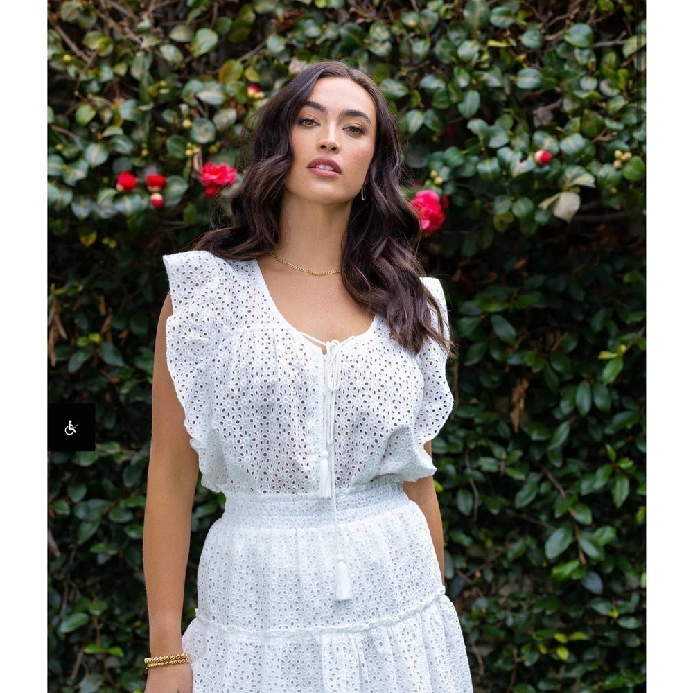 Bishop + Young Nadia Flutter Sleeve Eyelet Top